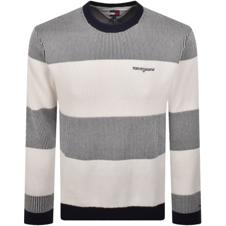 Product image for Tommy Jeans Knit Stripe Jumper Navy