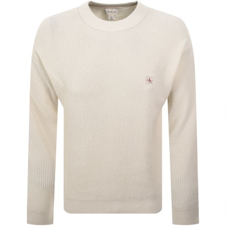 Product image for Calvin Klein Jeans Waffle Knit Jumper Cream