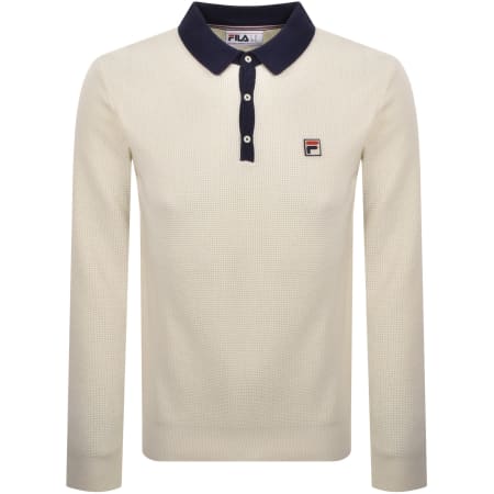Product image for Fila Nowell Waffle Knit Polo Jumper Off White