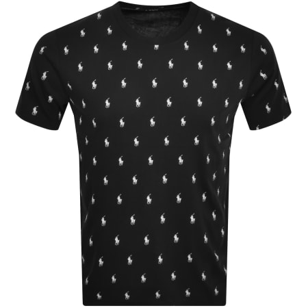 Product image for Ralph Lauren Logo All Over Print T Shirt Black