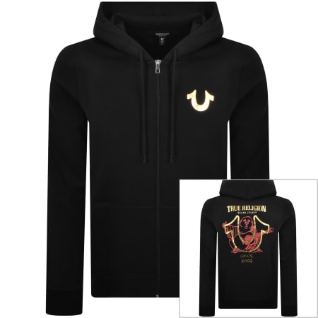 Product image for True Religion Big HS Foil Zip Hoodie Black