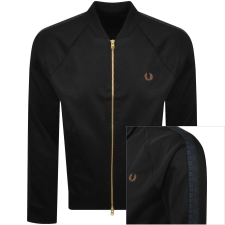 Product image for Fred Perry Tartan Taped Track Top Black