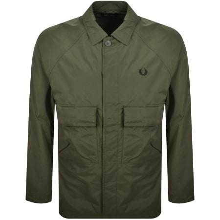 Product image for Fred Perry Raglan Utility Overshirt Green