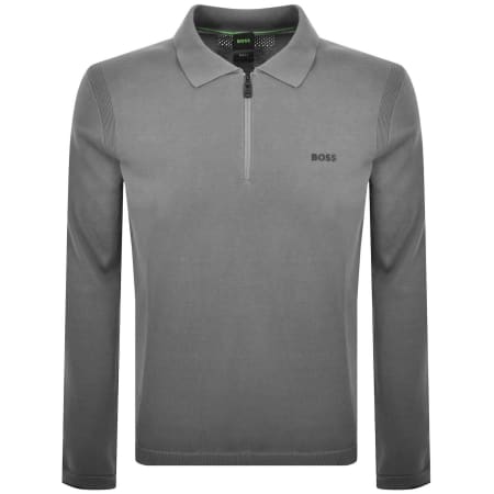 Product image for BOSS Ever X Knit Polo Jumper Grey