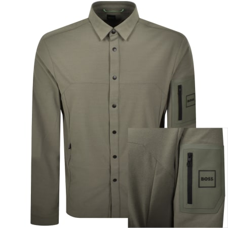 Product image for BOSS Tour Waffle Overshirt Green