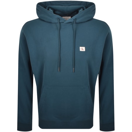Product image for Calvin Klein Jeans Badge Hoodie Navy Teal