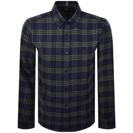 Product image for BOSS Liam Check Shirt Navy Blue