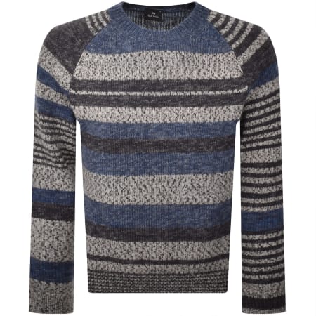 Product image for Paul Smith Stripe Wool Jumper Blue
