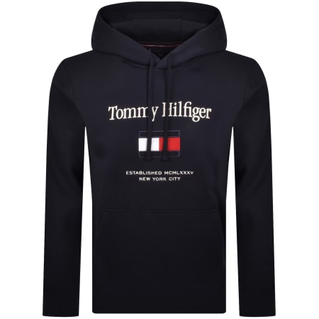Product image for Tommy Hilfiger Embroidered Flag Hoodie Navy