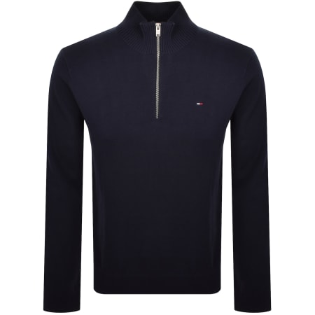 Product image for Tommy Jeans Quarter Zip Knit Jumper Navy