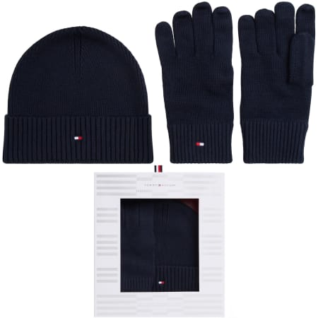 Product image for Tommy Hilfiger Beanie And Gloves Gift Set Blue