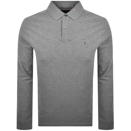 Product image for Tommy Hilfiger Long Sleeved Polo T Shirt Grey