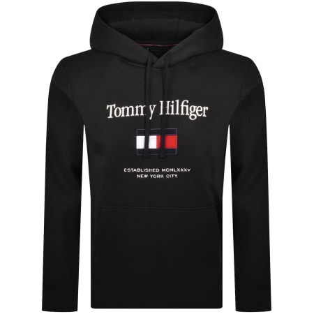 Product image for Tommy Hilfiger Embroidered Flag Hoodie Black