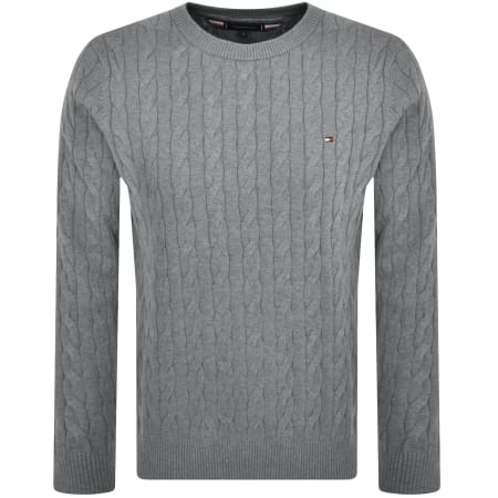 Product image for Tommy Hilfiger Cable Knit Jumper Grey