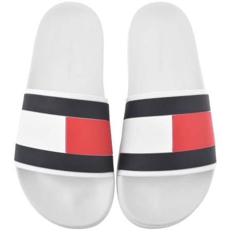 Product image for Tommy Hilfiger Flag Pool Sliders White