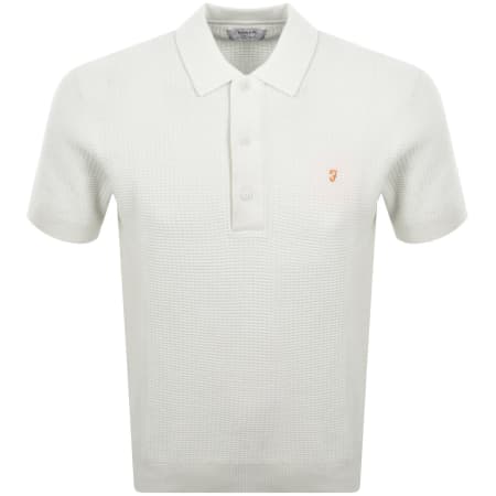 Product image for Farah Thornley Knitted Polo Shirt Ecru