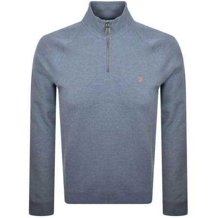 Product image for Farah Jim Quarter Zip Sweatshirt Blue