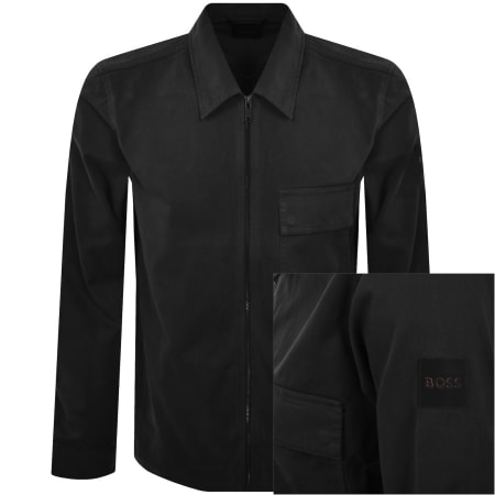 Product image for BOSS Lorum Full Zip Overshirt Black