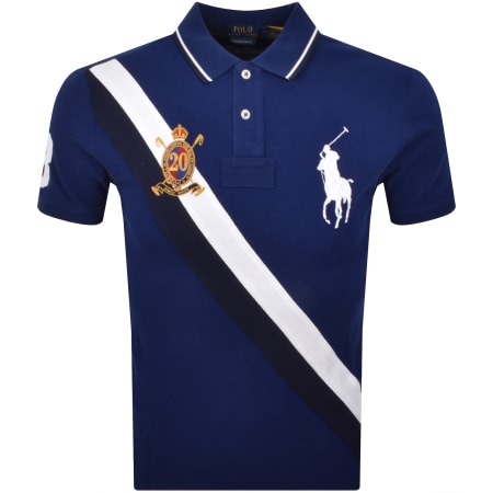 Product image for Ralph Lauren Custom Slim Polo T Shirt Blue