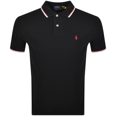 Product image for Ralph Lauren Twin Tipped Polo T Shirt Black