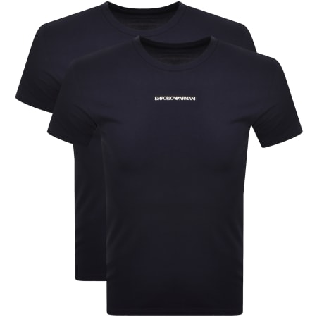 Product image for Emporio Armani 2 Pack Logo T Shirts Navy
