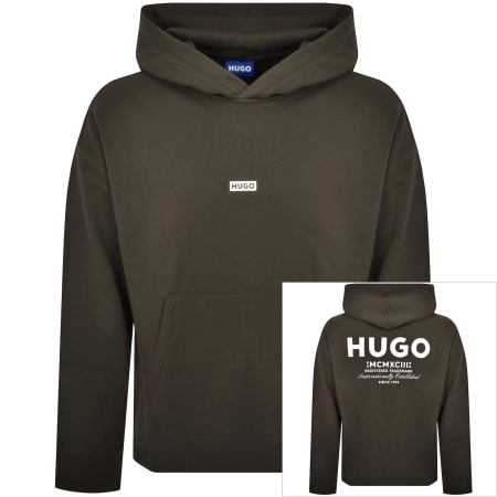 Product image for HUGO Blue Nazardo Hoodie Dark Brown