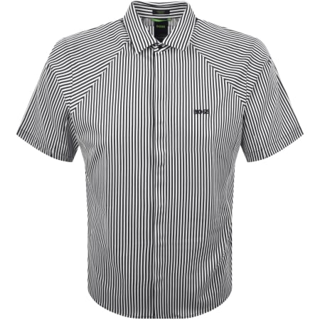 Product image for BOSS Excurse Short Sleeve Striped Shirt Navy