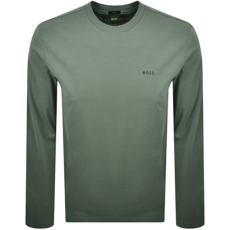 Product image for BOSS Long Sleeved Stretch T Shirt Green