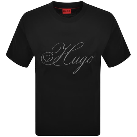 Product image for HUGO Dalent Crew Neck T Shirt Black