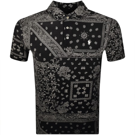 Product image for Ralph Lauren Bandana Print Polo T Shirt Black