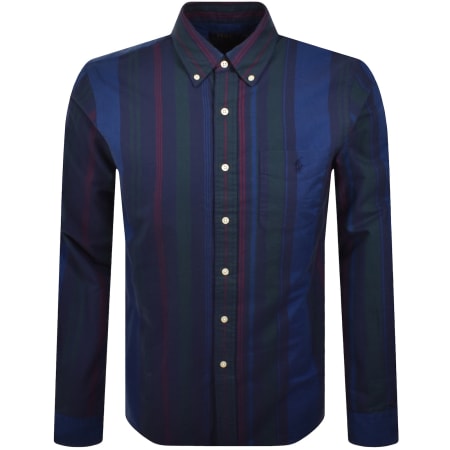 Product image for Ralph Lauren Stripe Long Sleeve Shirt Blue