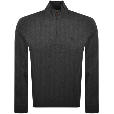 Product image for Ralph Lauren Quarter Zip Sweatshirt Grey