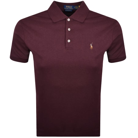 Product image for Ralph Lauren Custom Slim Fit Polo T Shirt Burgundy