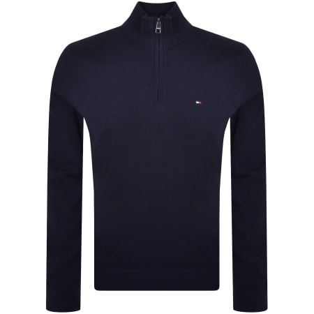 Product image for Tommy Hilfiger Quarter Zip Jumper Navy