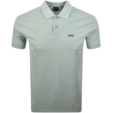 Product image for BOSS Pattern Polo T Shirt Aqua Blue