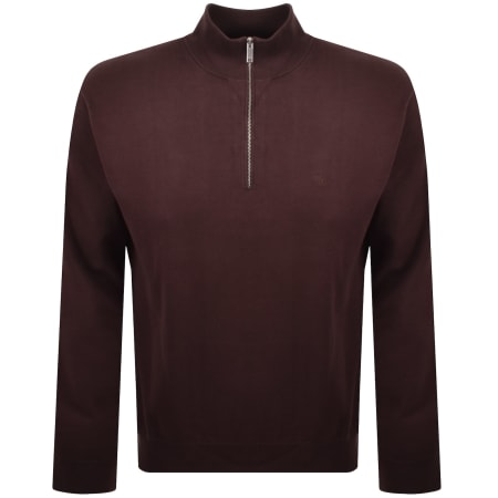 Product image for Calvin Klein Quarter Zip Jumper Brown