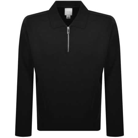 Product image for Calvin Klein Quarter Zip Polo T Shirt Black