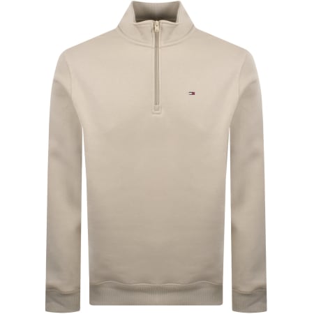 Product image for Tommy Jeans Quarter Zip Sweatshirt Beige