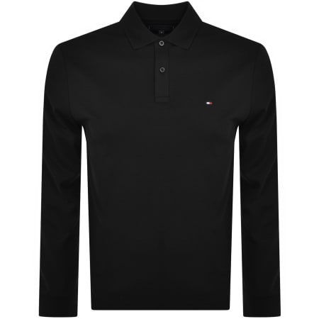 Product image for Tommy Hilfiger Long Sleeved Polo T Shirt Black