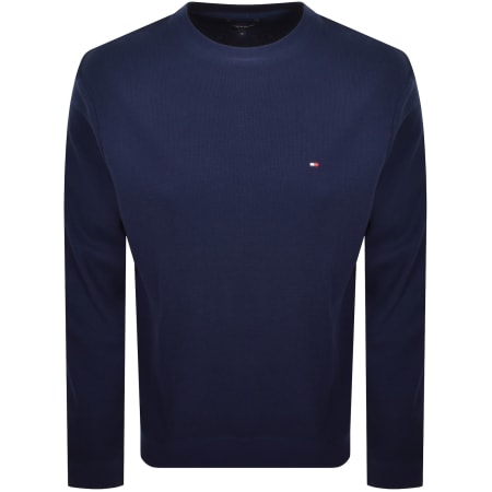 Product image for Tommy Hilfiger Waffle T Shirt Navy