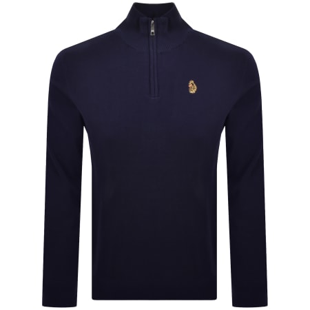 Product image for Luke 1977 Pretender Quarter Zip Jumper Navy