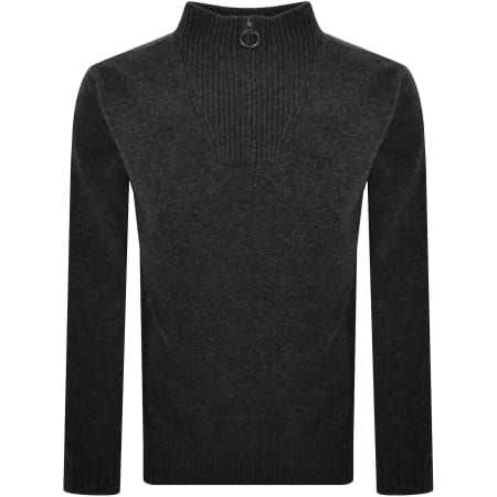 Product image for Barbour Half Zip Wool Jumper Grey