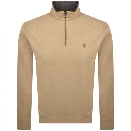 Product image for Ralph Lauren Half Zip Sweatshirt Brown