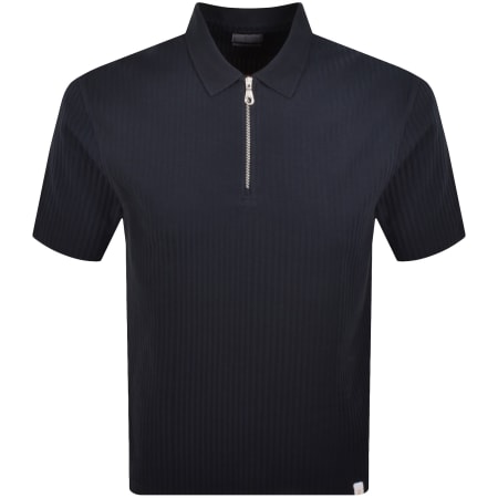 Product image for Farah Dobson Zip Polo T Shirt True Navy