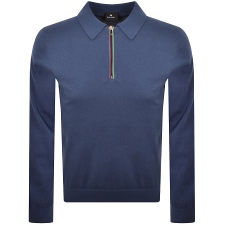 Product image for Paul Smith Polo Knit Jumper Blue