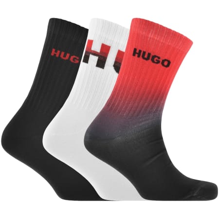 Product image for HUGO 3 Pack Ribbed Socks Red
