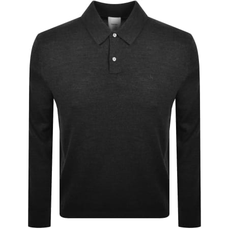Product image for Calvin Klein Knit Polo T Shirt Grey