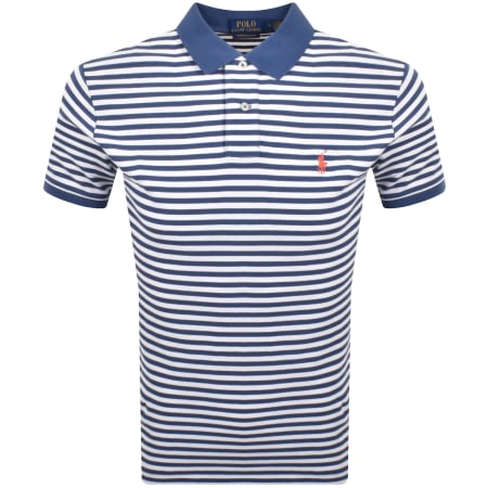 Product image for Ralph Lauren Stripe Polo T Shirt Blue