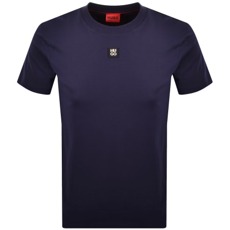 Product image for HUGO Dalile Stacked Logo T Shirt Navy
