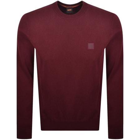 Product image for BOSS Kanovano Knit Jumper Burgundy